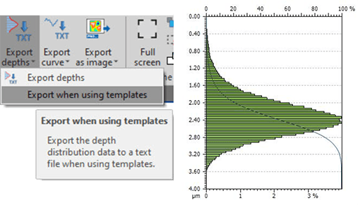 Export depth distribution data and curves